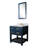 Doucette 30" Carrara White Marble Countertop Bath Vanity in Monarch Blue with Faucet and Mirror