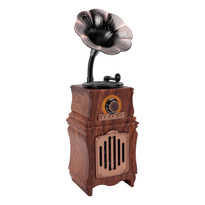 Gramophone haut-parleur avec FM Retro 5,4 sans fil Bluetooth multifonctionnel pour la décoration intérieure