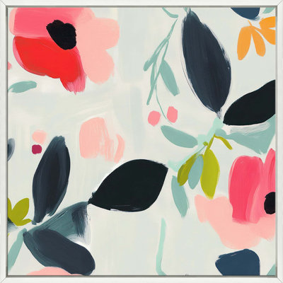 Vibrant Strokes & Stems 1 - Framed