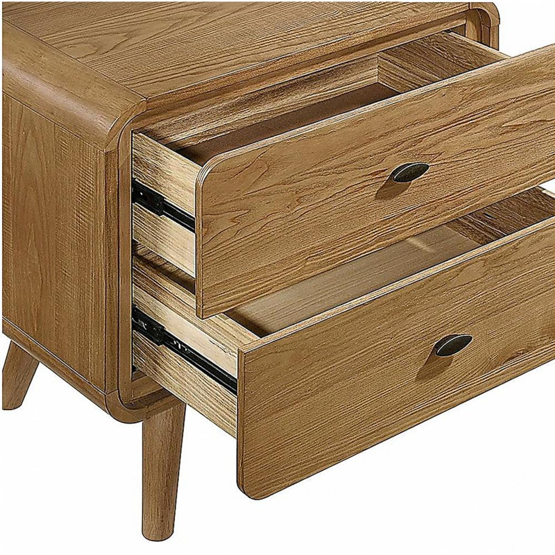 Winston Light Ash 2-drawer Nightstand Bedside Table