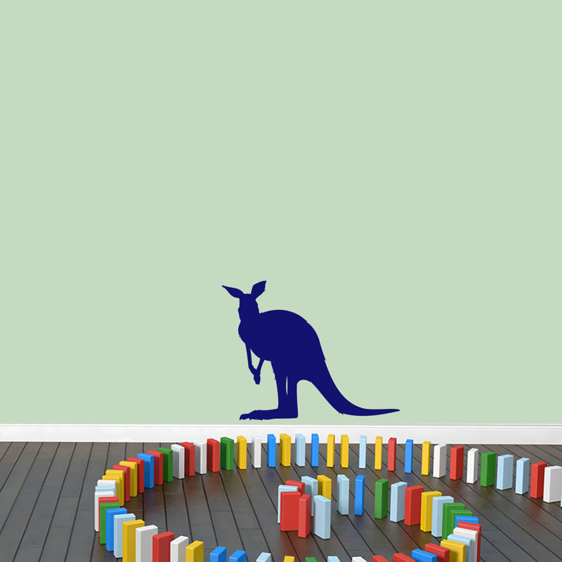 Décalcomanie murale silhouette kangaroo, Bleu marine