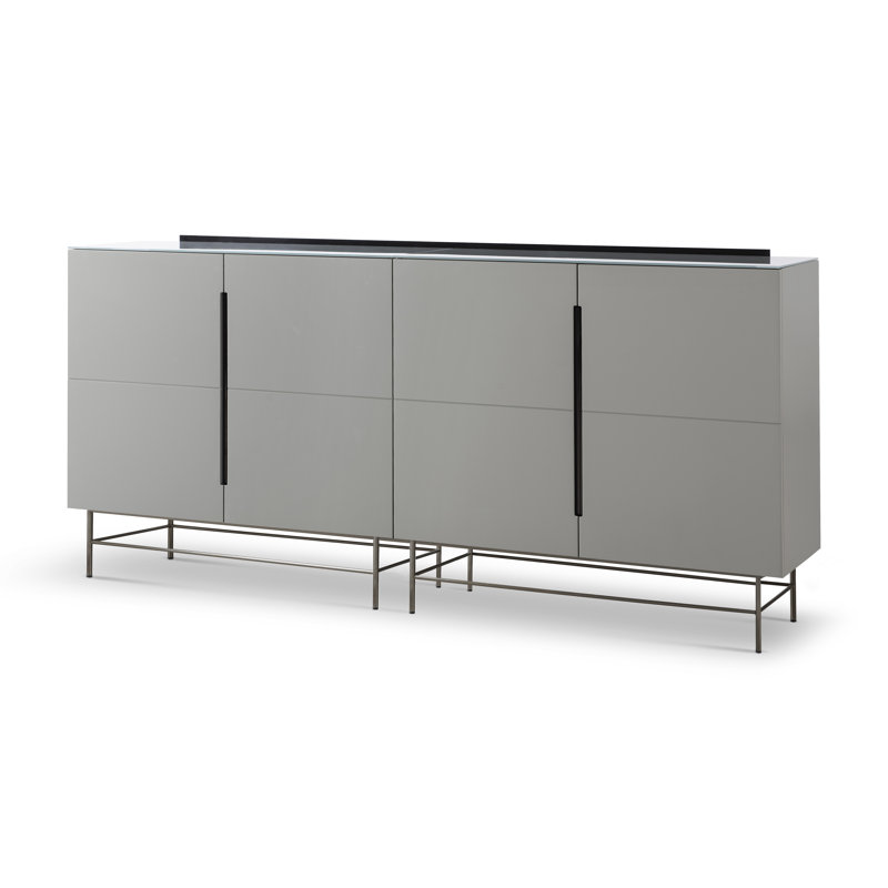 Nicholls 220cm Sideboard, Grey/Dark Chrome