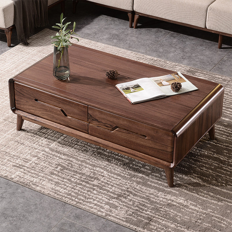 Table basse rectangulaire en bois massif