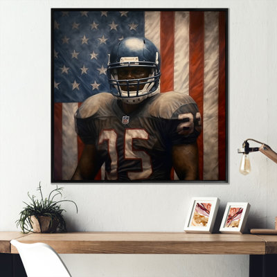 Patriot USA Football Player sur impression sur toile