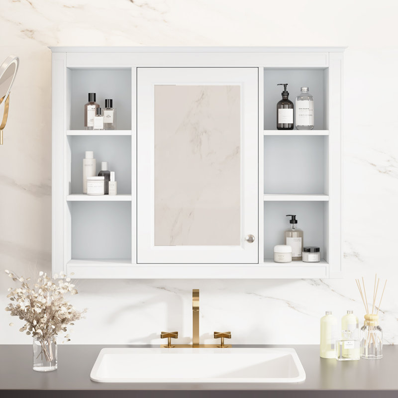 Armoire de rangement murale moderne, Pharmacie, Blanc