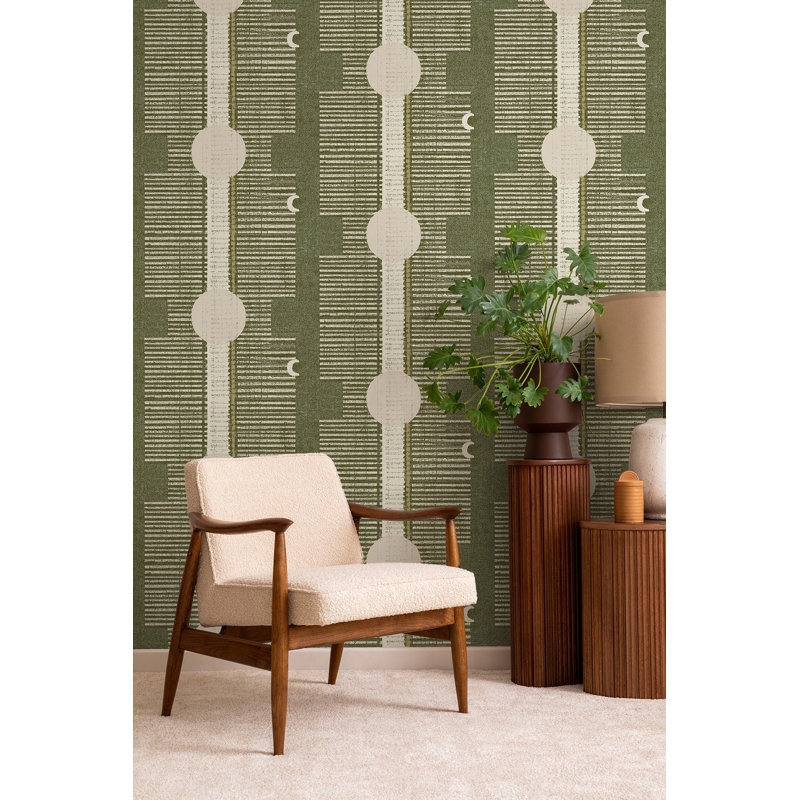 Inyanga Wallpaper, Olive Linen, Faux Grasscloth, Non-Pasted