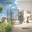 Parc pour animaux 6 panneaux en métal robuste avec porte, enclos pour chien pour l'extérieur et l'intérieur-115296858