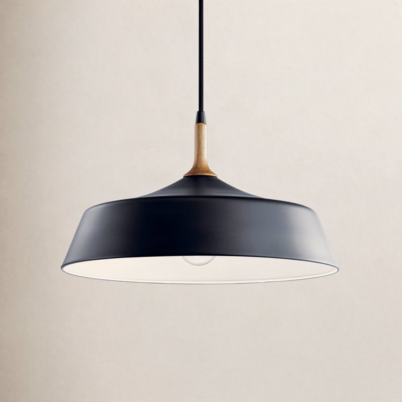 Edmar 1 - Light Single Pendant, Black/Wood