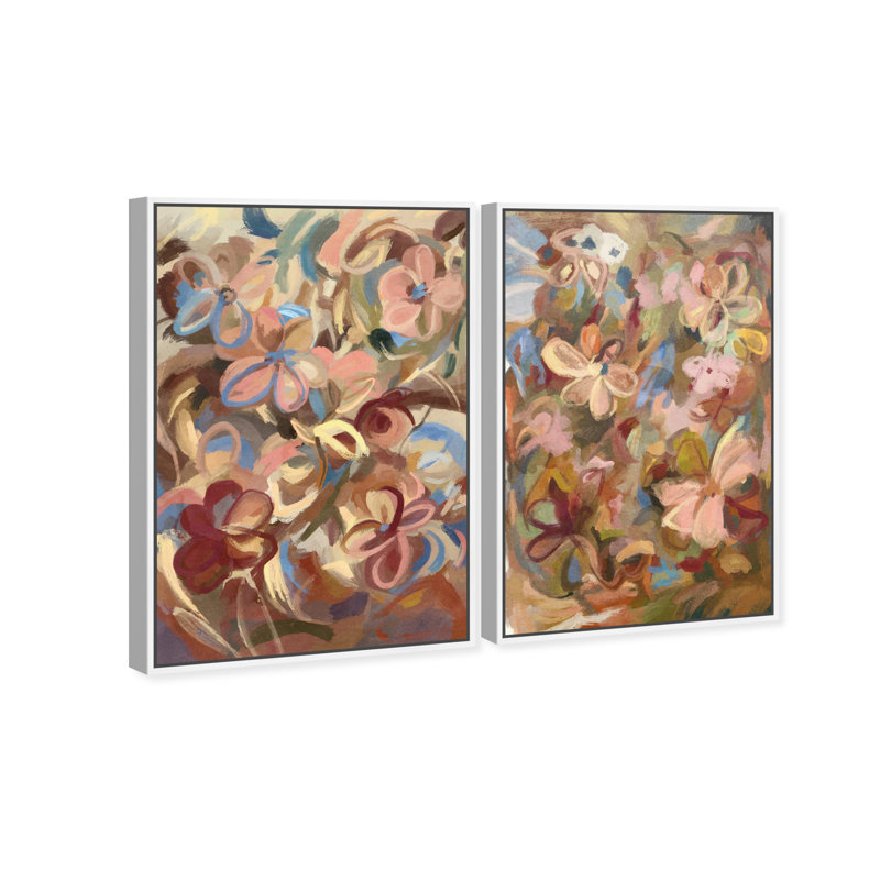 Moving Eden Set Canvas Abstract Print by Oliver Gal, Black Frame, 10 x 15, 92"H x 62"W, White Floater Frame