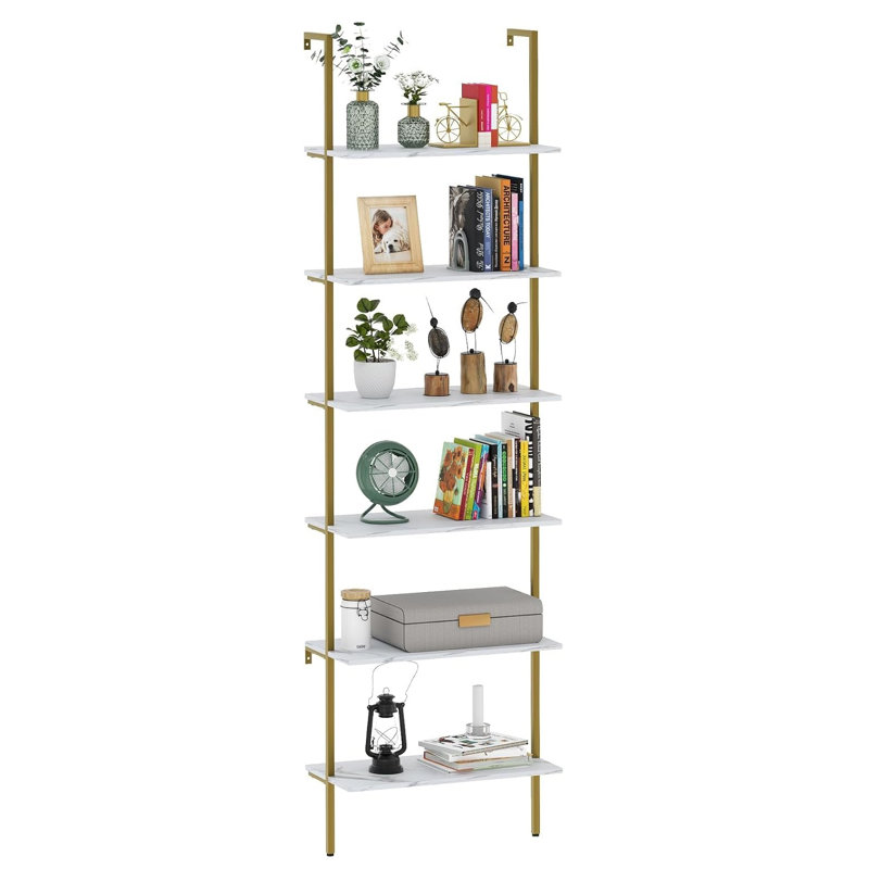 Biran 215cm H x 60cm W Metal Ladder Bookcase