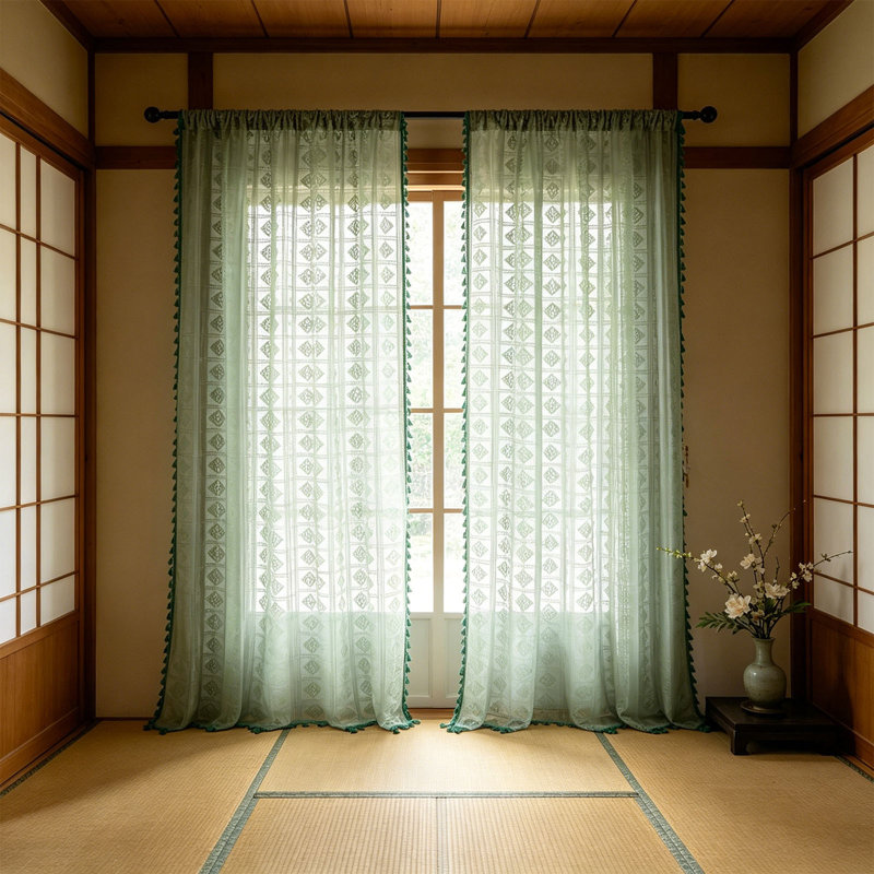 Kbndieu 55x79inches Openwork Embroidered Curtains Semi Shade Curtains Polyester Curtains Decorative Curtains Through The Rod Models Curtains 1 Pcs Pack