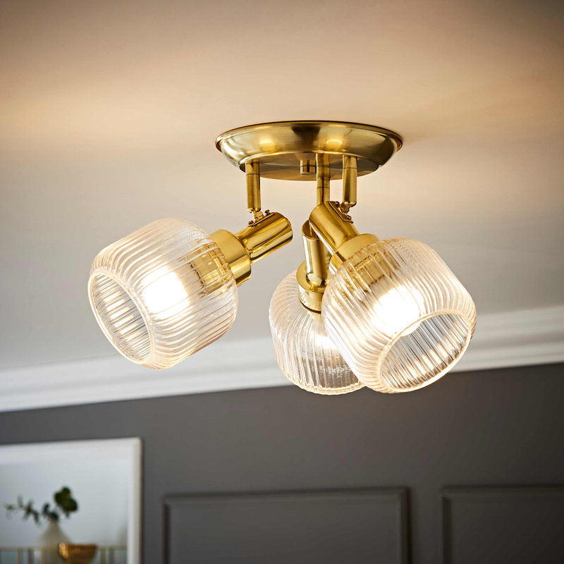 Allea Glass Spotlight, Antique Brass, Gold
