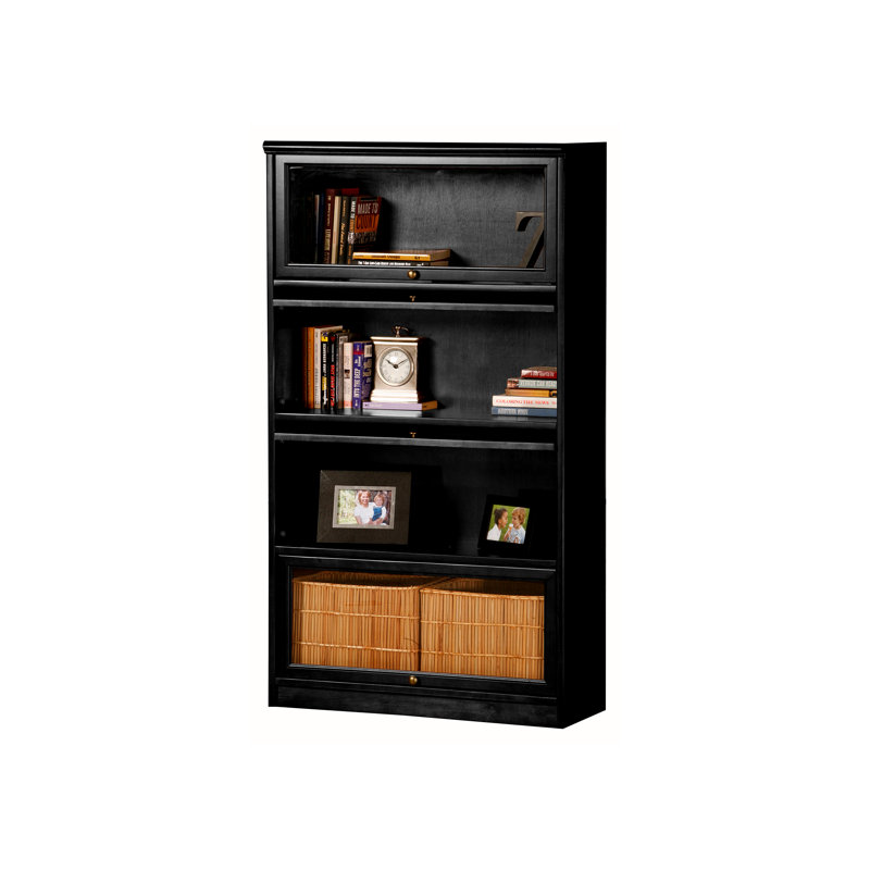 Barister Storage Bookcase, Black, Glass