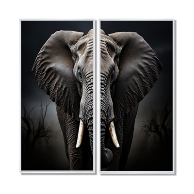 Elephant Silent Majesty III - Animals Elephant Wall Art Set Of 2