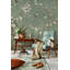 Papier peint mural motif de fleurs printanières vertes | Branches de cerisier | Intissé ou adhésif-450196684-450196675