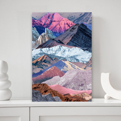Dans les montagnes, paysage contemporain abstrait, art mural montagne