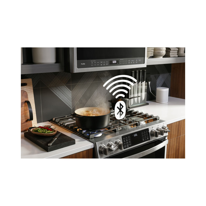 GE Profile Smart Appliances 30" 5.6 cu. ft. Smart Slide-In Gas with No Preheat Air Fry, Stainless Steel