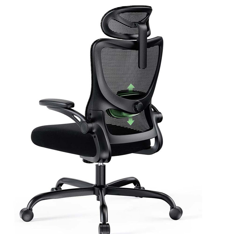 Ergonomic Game Chairs With Headrest Mesh Computer Desk Chair With Adjustable Lumbar Support Rolling Work Swivel Task Chairs With Wheel 3D Armrests