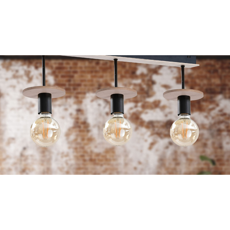Tallapoosa Semi Flush Mount, Natural/Black