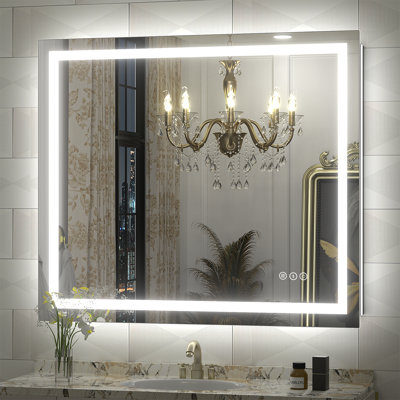 Front & Back LED Anti-Fog Tempered Glass Bathroom/Vanity Mirror - Basics by Wayfair™