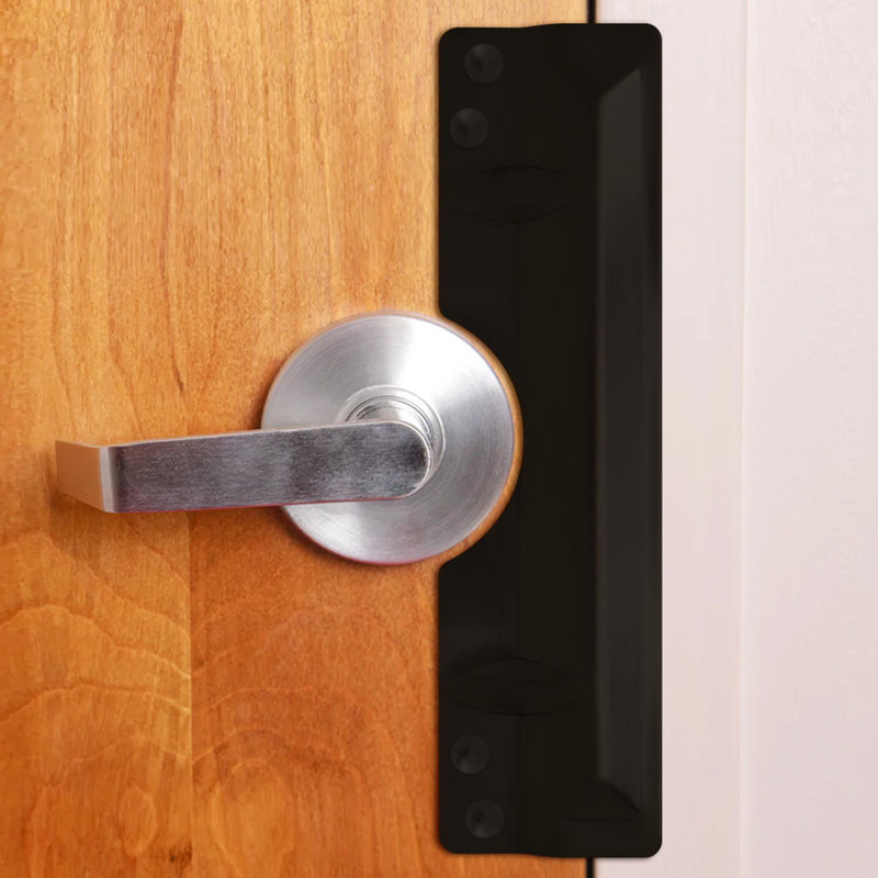 Nuk3y Door Latch Guard Protector SS304, ,, Matte Black, 11" H x 3" W x 0.25" D