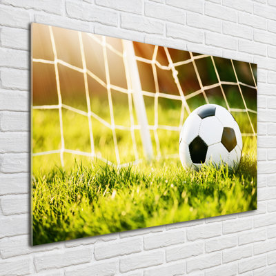 Ball In The Goal - No Frame Print on Glass