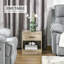 Table d'appoint HOMcom, petite table de bout avec tablette de rangement et tiroir, table de chevet moderne pour chambre à coucher ou salon, grain de bois gris