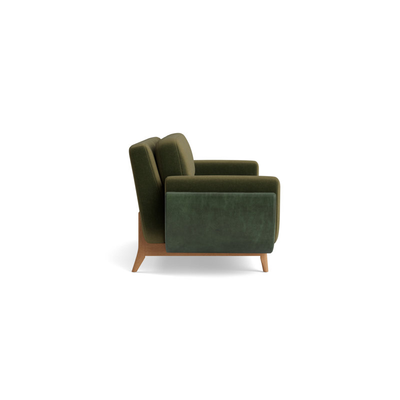 Regatta 90 Sofa, Performance Velvet - Balsam/Bedford - Evergreen, Natural