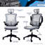 Fauteuil de direction moderne haut dossier en filet argenté avec appui-tête et accoudoirs rabattables-329158252