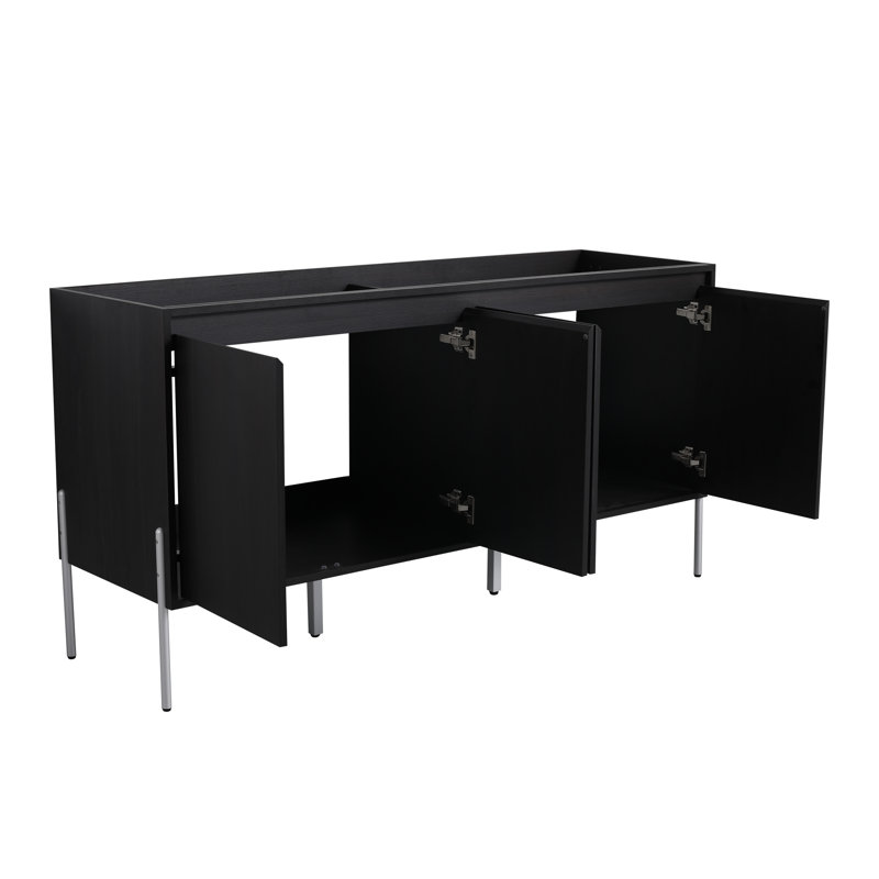 Armoire de rangement de meuble-lavabo autoportant 60 po avec portes à fermeture en douceur (évier exclu) | Idée de cadeau
