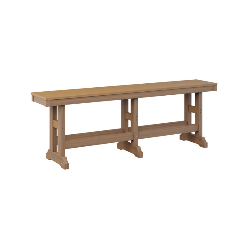 Banc de jardin berlinois 66 po Berlin, 23" H x 12.5" W x 66" D, Natural Teak/Antique Mahogany