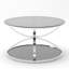 Round Glass Coffee Table with 2 Tiers-1988665193