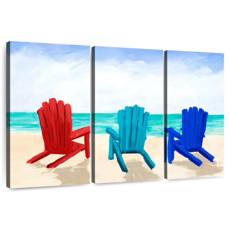 Trio de chaises de plage Gillard, H 28 po x l 45 po