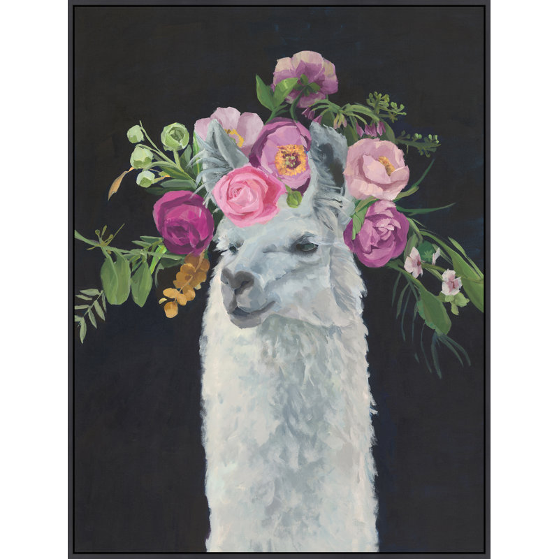 «Fancy Llama II» par Fern Cassidy - peinture sur toile