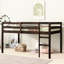 Lit mezzanine simple, fait de bois d'hévéa massif, plateforme 13, accès, lit de couleur de chambre à coucher amélioré, sécurisé, à lattes renforcées