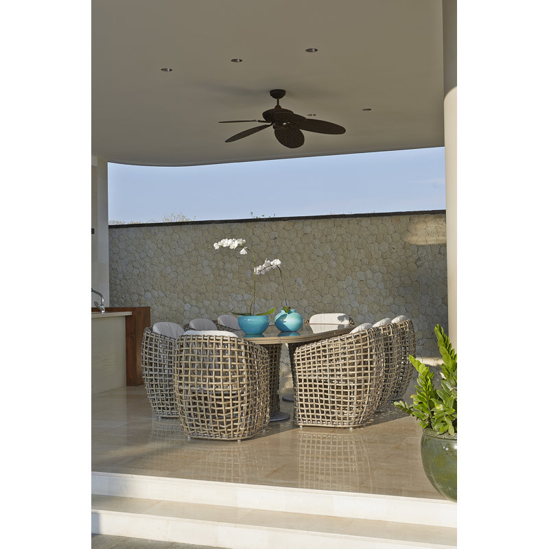 Dynasty Outdoor 7 - Piece Dining Set with Cushions, Canvas Canvas Sunbrella® Canvas, Kubu Mushroom
