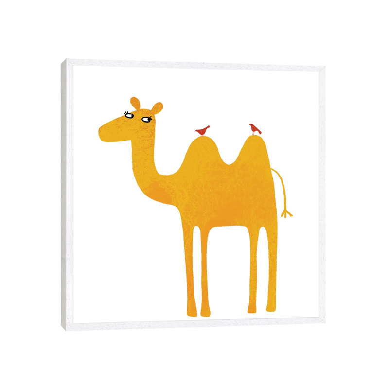 Camel by Nic Squirrell - Print on Canvas, White Framed, 45.72 cm H x 45.72 cm W