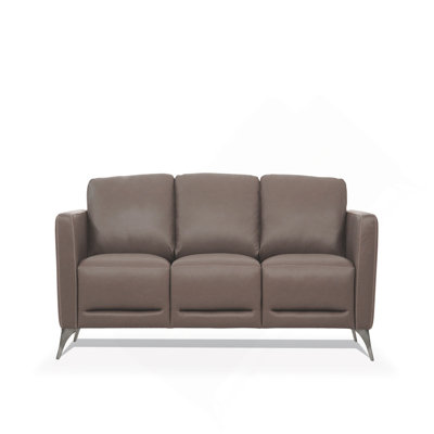 Canapé en cuir taupe Malaga (assemblé)