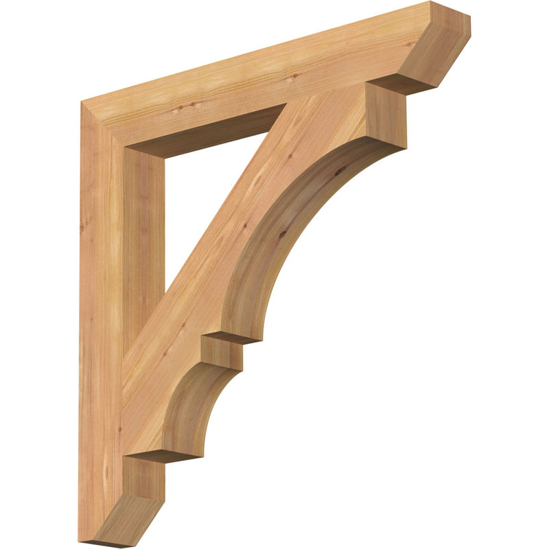 H 6 po x l 40 po x Support en bois / corbeau BKT04X26X26, H 26 po x l 3,5 po x P 26 po, Cèdre rouge, Lisse