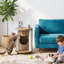 End Table, Sofa Side Table with Scratching Posts and Cat Bed
