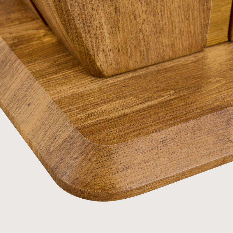 Modern Minimalist Wood-Tone MDF Coffee Table Set (Square + Rectangular)Wood Colour,MDF Coffee Table,Wood-Coloured Textured Decal,Side Table.