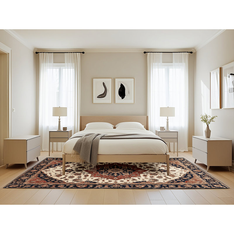 Machine Washable Persian Brown Area Rug, Rectangle 5' x 8'