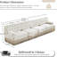 Velours beige, 4 sièges, jupe à pampilles, modulaire, mousse haute douce et confortable