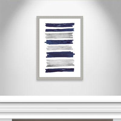 Olexandra Indigo Paint Streaks' Framed Print
