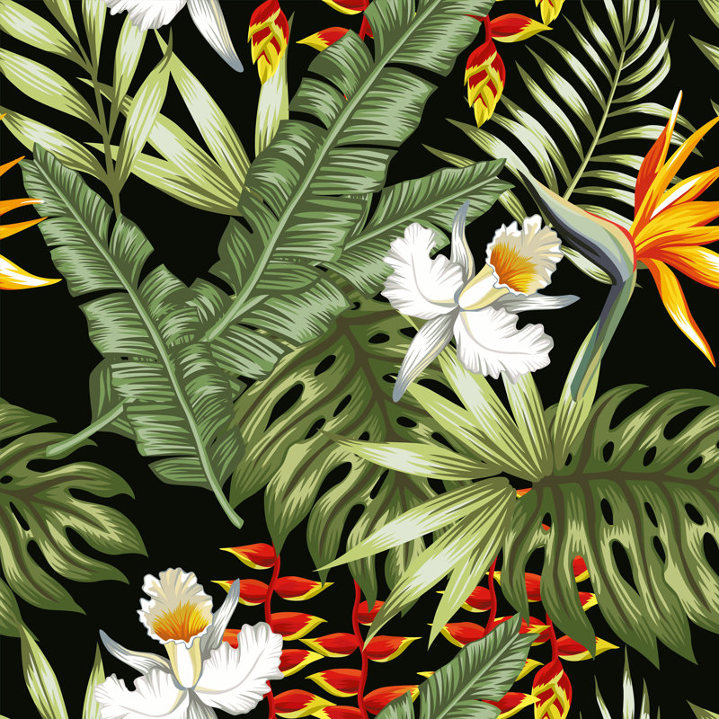 «Jungle Flowers» par Andre_Poulin - impression sur toile tendue, L 36 po x H 36 po