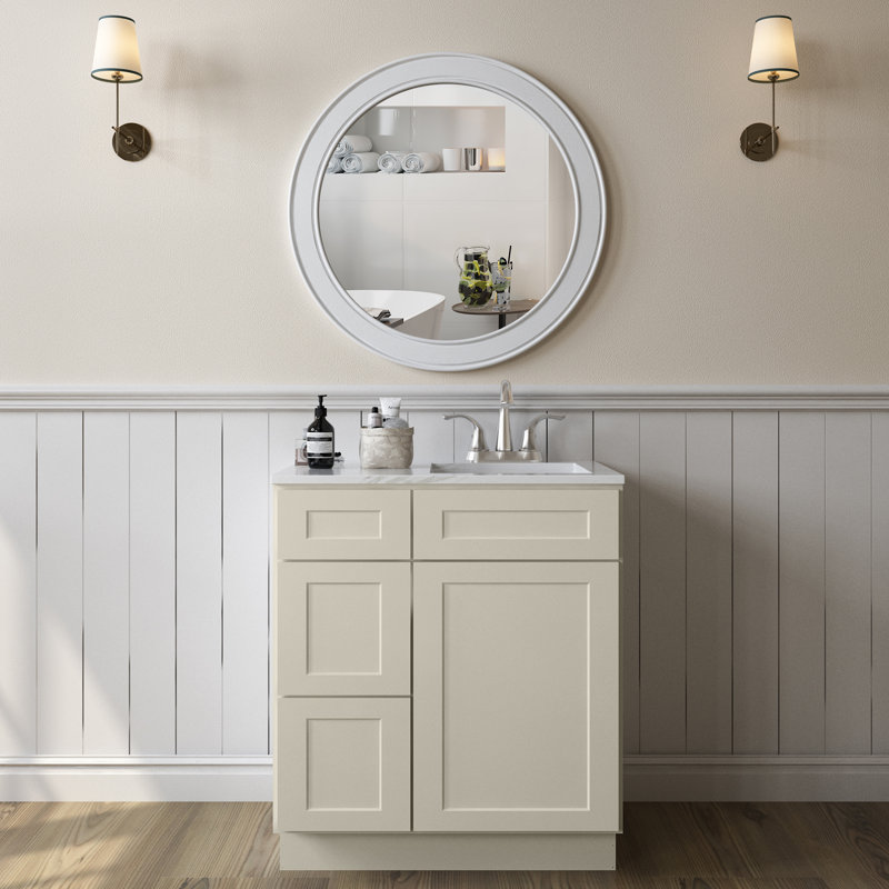 Armoire à base d'évier, portes à fermeture douce, pour la salle de lavage, la salle de douche, la buanderie