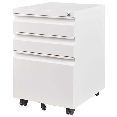 File Cabinet, White File Cabinet, Metal File Cabinet, With 3 Drawer