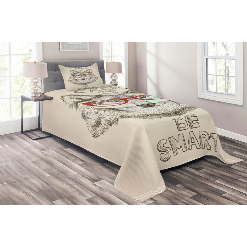 Rustic Polyester Coverlet, Twin Bedspread + 1 Sham