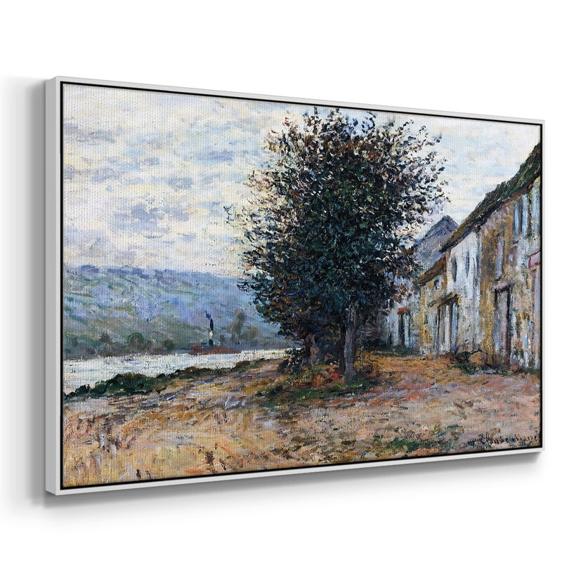 Les rives de la seine à Lavacourt, 1878, H 17 po x l 25 po x P 2 po, Blanc