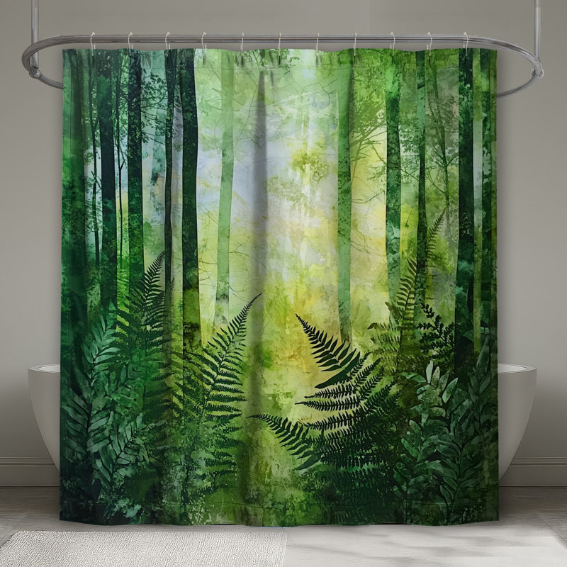 Dense Forest With Ferns Shower Curtains Extra Long, 70in W x 72in H